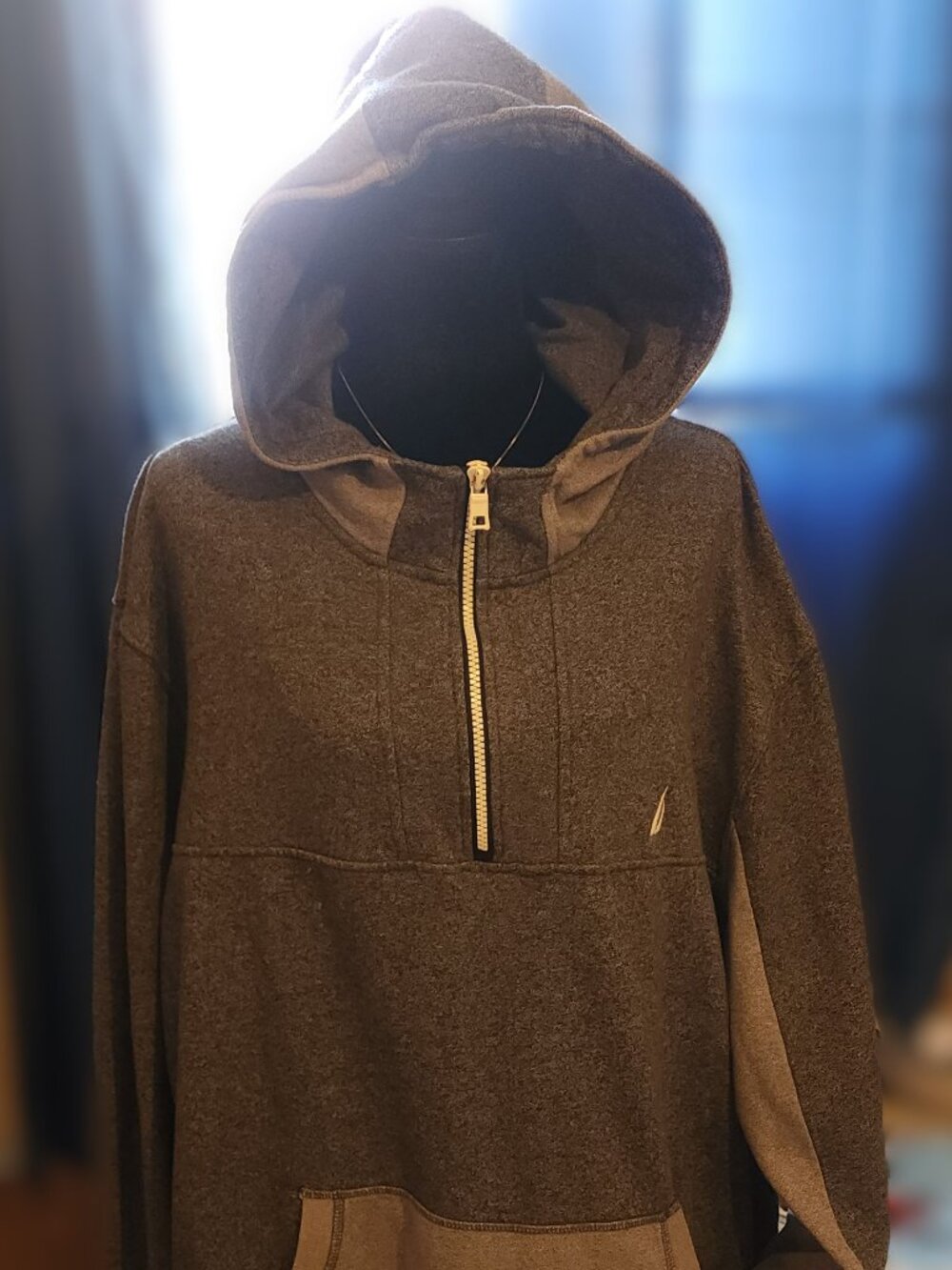 Nautica Men's XXL 2 tone Grey 1/2 zip Hoodie